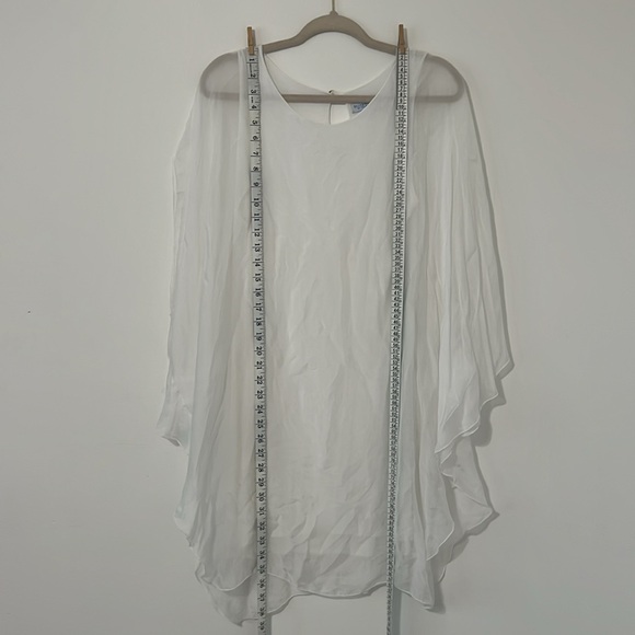 White MYKONOS By Celebrity White Translucent Dress Cover Up *One Size* - Picture 7 of 8